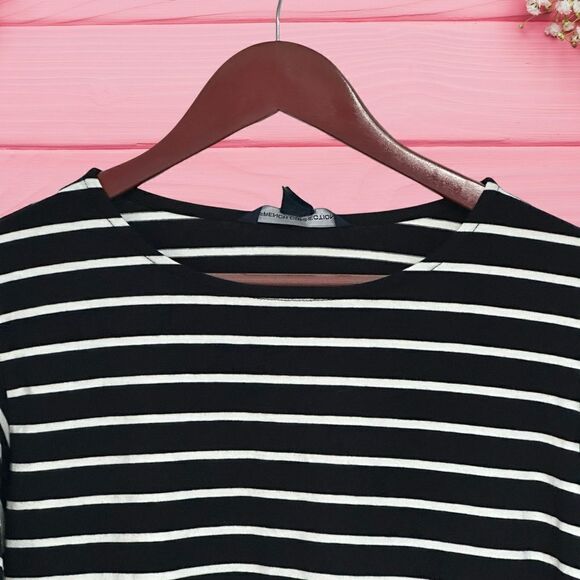 French Connection Womens Dress Size M Black White Long‎ Sleeve Stripes NWT - Picture 3 of 9